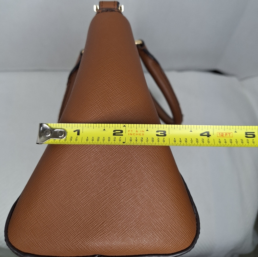 Michael Kors Ciara Womens Tan & Brown Signature Monogram Logo Satchel Bag Medium - Picture 14 of 16